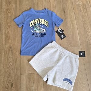 Converse Blue and Gray Kids Matching Set Size 5 NWT